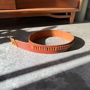 Vintage Brown Leather Western Belt